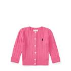 Ralph Lauren Cable-knit Cotton Cardigan Baja Pink 6m