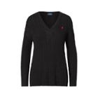 Ralph Lauren Cable-knit Side-slit Sweater Polo Black