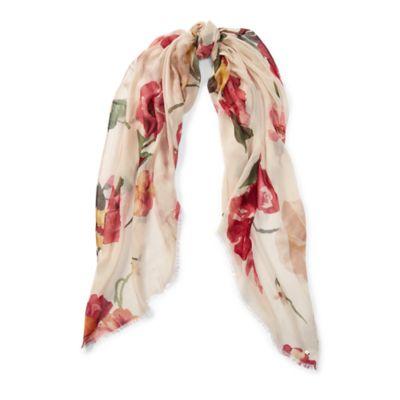Ralph Lauren Floral Modal Scarf Cream