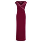 Ralph Lauren Surplice Off-the-shoulder Gown Exotic Ruby/exotic Ruby