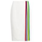 Ralph Lauren Bettie Crepe Pencil Skirt Linen White