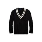 Ralph Lauren Cotton Cricket Sweater Black/cream