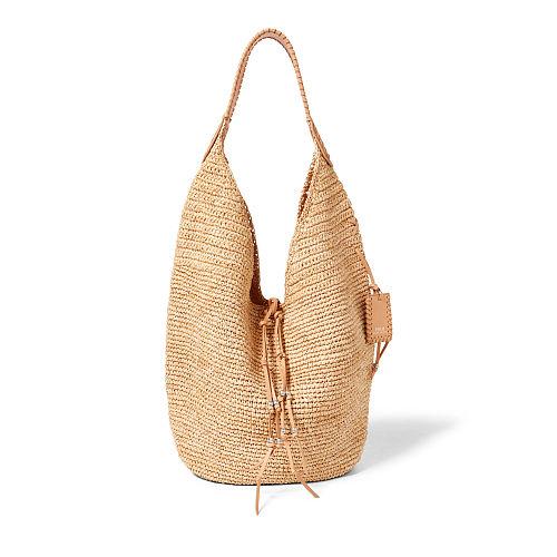 Polo Ralph Lauren Raffia Hobo Bag Natural