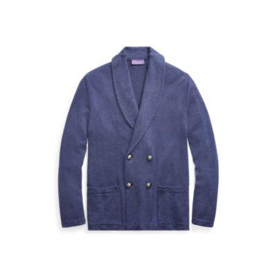 Ralph Lauren Cashmere Cardigan Squadron Blue Heather