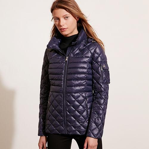Ralph Lauren Lauren Packable Quilted Down Coat Navy