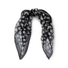 Ralph Lauren Floral Silk Chiffon Scarf Black