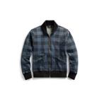 Ralph Lauren Indigo Plaid Fleece Jacket Washed Blue Indigo