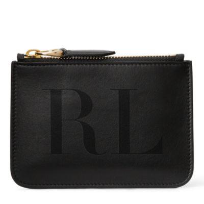 Ralph Lauren Luxe Calf Mini Zip Pouch Black