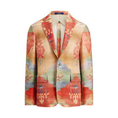 Ralph Lauren Morgan Southwestern Sport Coat Tan Multi
