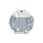 Ralph Lauren Striped Cotton-linen Sweater Indigo Cream