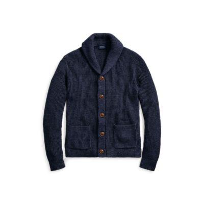 Ralph Lauren Cotton-linen Shawl Cardigan Blue Marl L Tall