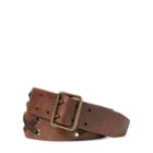 Ralph Lauren Laced Distressed Leather Belt Brown
