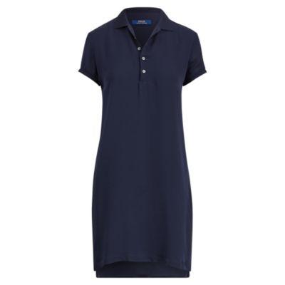 Ralph Lauren Silk Short-sleeve Polo Dress Navy