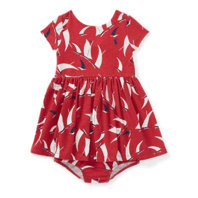 Ralph Lauren Sailboat Twist-back Dress Nantucket Red/white 24m