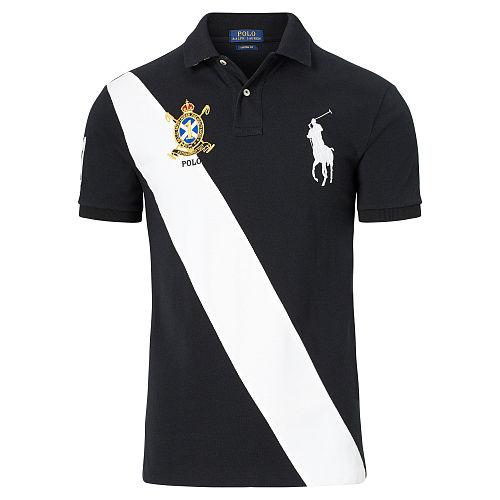 Polo Ralph Lauren Slim-fit Big Pony Polo Shirt Polo Black/white Sash