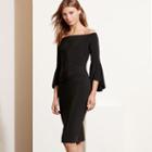 Ralph Lauren Lauren Off-the-shoulder Jersey Dress Black