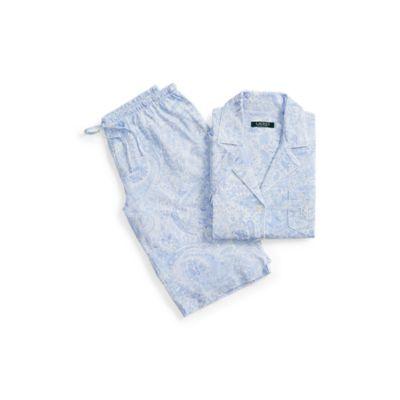Ralph Lauren Cotton Bermuda Short Set Blue Pailsey