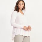 Ralph Lauren Lauren Woman Georgette-back V-neck Top Pale Rose