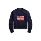 Ralph Lauren Flag Wool-cashmere Sweater Hunter Navy Multi