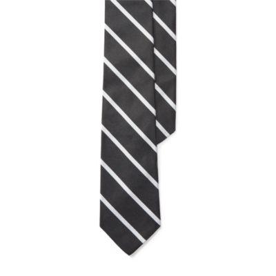 Ralph Lauren Striped Silk Repp Tie Black/white