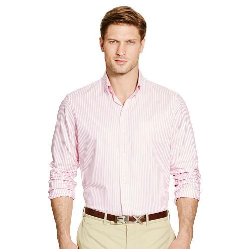 Ralph Lauren Polo Golf Striped Cotton Oxford Shirt Pink/white