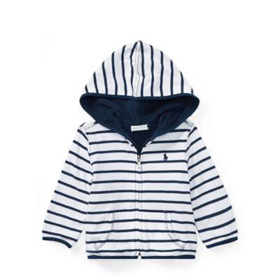 Ralph Lauren Reversible Cotton Hoodie Summer Navy/white 6m