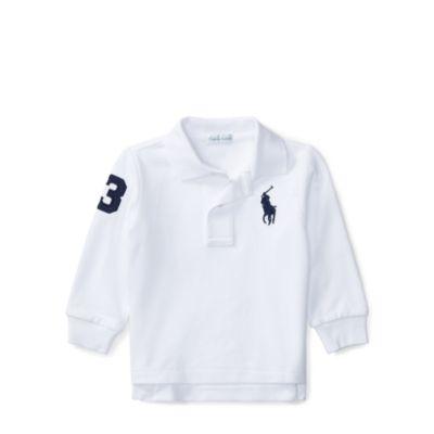 Ralph Lauren Cotton Mesh Long-sleeve Polo White 3m