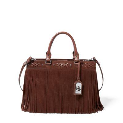 Ralph Lauren Emery Suede Tote Burnished Brown
