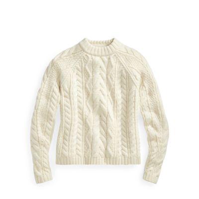 Ralph Lauren Aran-knit Wool-blend Sweater Cream