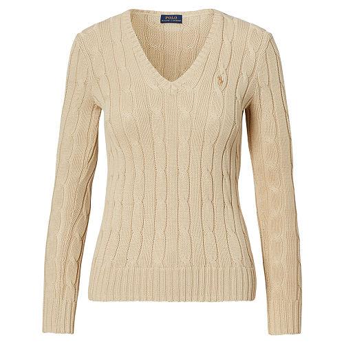 Polo Ralph Lauren Cable-knit V-neck Sweater Natural