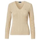 Polo Ralph Lauren Cable-knit V-neck Sweater Natural
