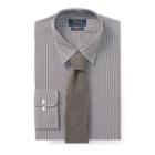 Ralph Lauren Slim Fit Striped Poplin Shirt 2728 Ebony/white
