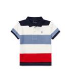Ralph Lauren Striped Cotton Mesh Polo Shirt Hunter Navy Multi 24m