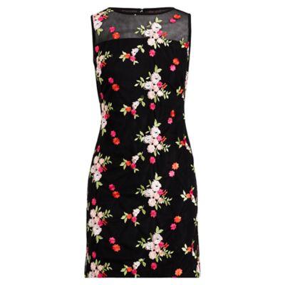 Ralph Lauren Floral-embroidered Mesh Dress Black/multi/black