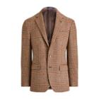 Ralph Lauren Polo Plaid Tweed Sport Coat Brown And Tan W/blue And
