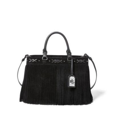 Ralph Lauren Emery Suede Tote Black