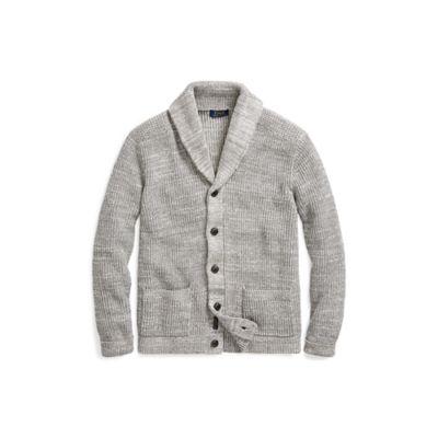 Ralph Lauren Cotton Shawl-collar Cardigan Grey Ragg