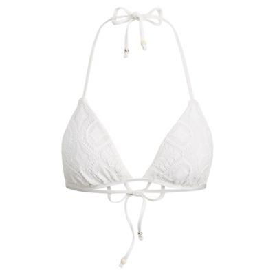 Ralph Lauren Crocheted Triangle Bikini Top Natural White