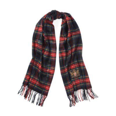 Ralph Lauren Tartan Cashmere-wool Scarf Black Stewart