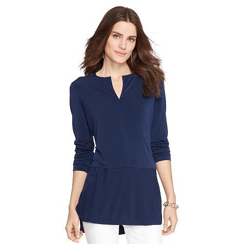 Ralph Lauren Lauren Keyhole Jersey Top Navy