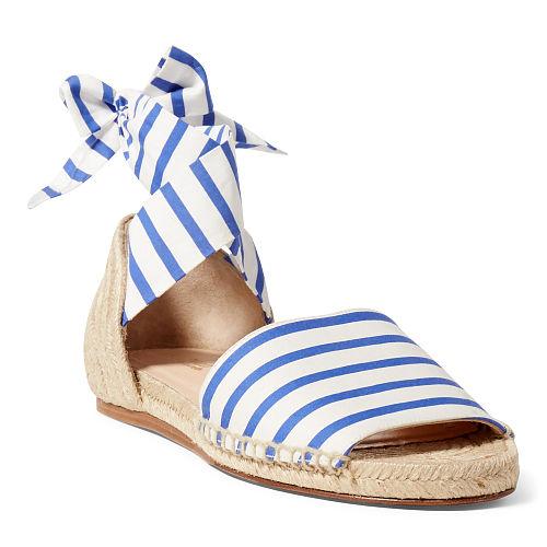 Polo Ralph Lauren Joni Striped Canvas Espadrille Nvy Stripe