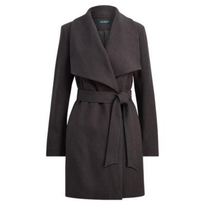 Ralph Lauren Crepe Open-front Coat Charcoal