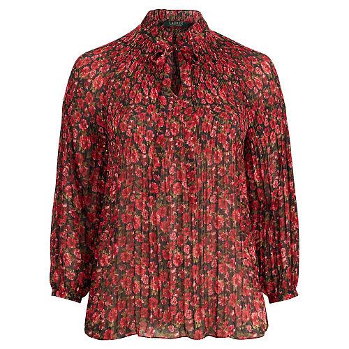 Ralph Lauren Lauren Woman Floral-print Pleated Top