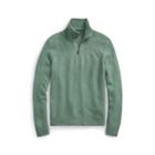 Ralph Lauren Tussah Silk Half-zip Sweater Wicket Green Heather