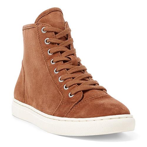 Ralph Lauren Lauren Suede High-top Sneaker New Snuff