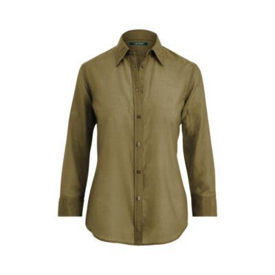 Ralph Lauren Cotton-silk Button-down Shirt Autumn Sage