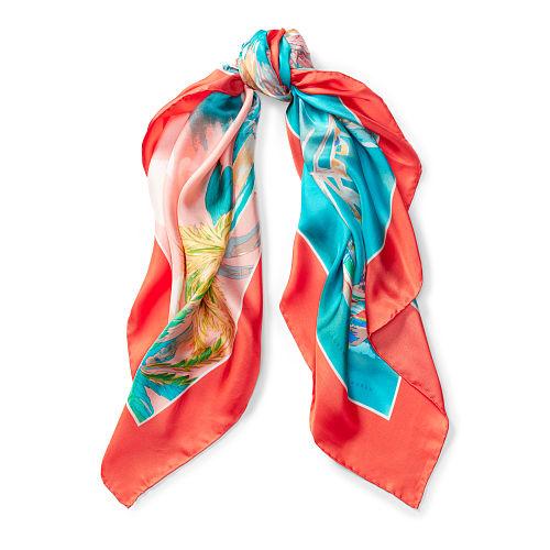 Ralph Lauren Lauren Audrey Silk Twill Scarf Fresh Tomato
