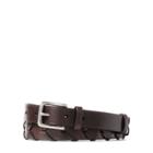Ralph Lauren Woven Leather Belt Dark Brown