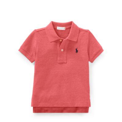 Ralph Lauren Cotton Mesh Polo Shirt Salmon Heather 3m