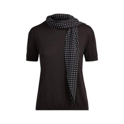 Ralph Lauren Silk-scarf Merino Sweater Black